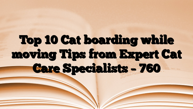 Top 10 Cat boarding while moving Tips from Expert Cat Care Specialists