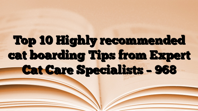 Top 10 Highly recommended cat boarding Tips from Expert Cat Care Specialists