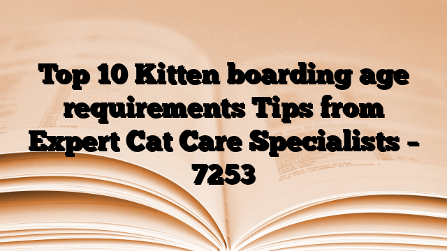 Top 10 Kitten boarding age requirements Tips from Expert Cat Care Specialists