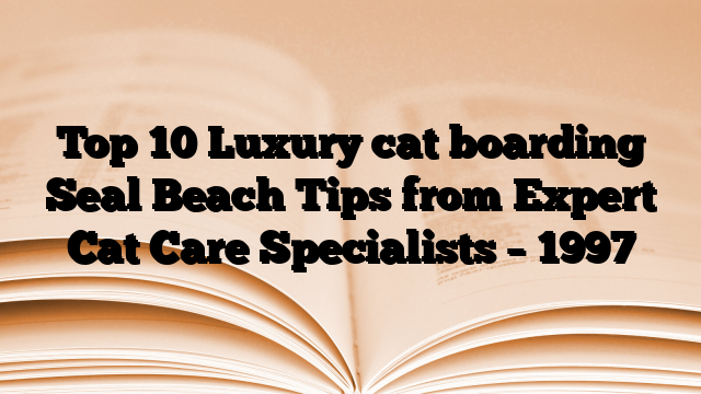Top 10 Luxury cat boarding Seal Beach Tips from Expert Cat Care Specialists