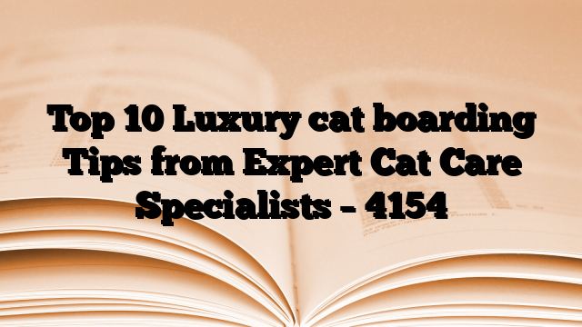 Top 10 Luxury cat boarding Tips from Expert Cat Care Specialists