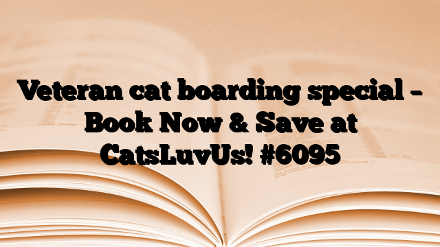 Veteran cat boarding special – Book Now & Save at CatsLuvUs!