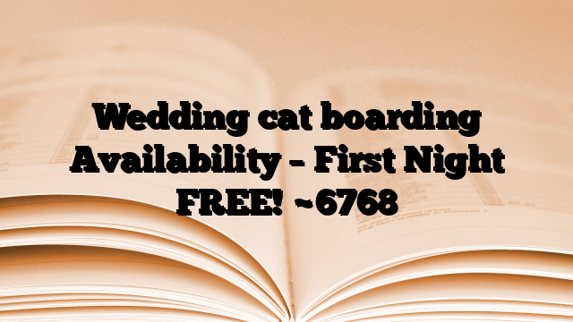 Wedding cat boarding Availability – First Night FREE!