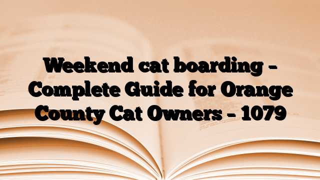 Weekend cat boarding – Complete Guide for Orange County Cat Owners