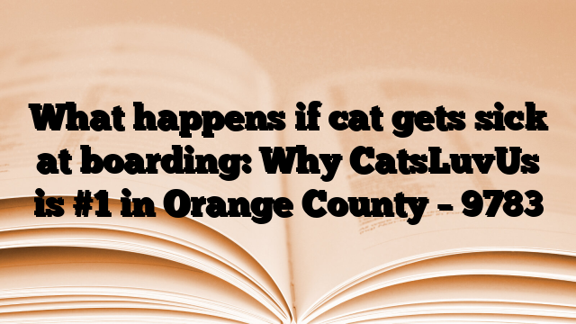 What happens if cat gets sick at boarding: Why CatsLuvUs is #1 in Orange County