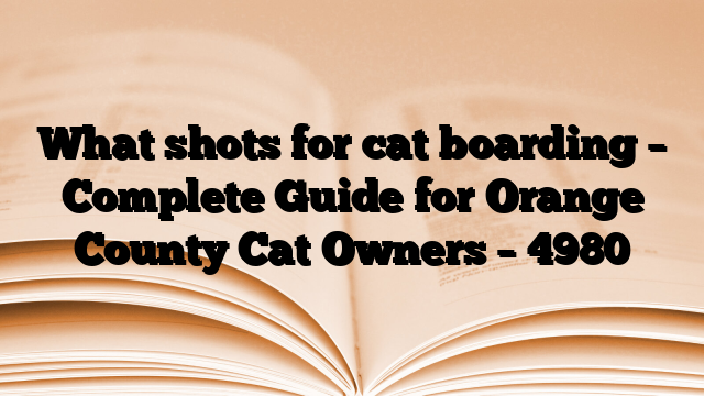 What shots for cat boarding – Complete Guide for Orange County Cat Owners