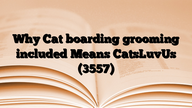 Why Cat boarding grooming included Means CatsLuvUs