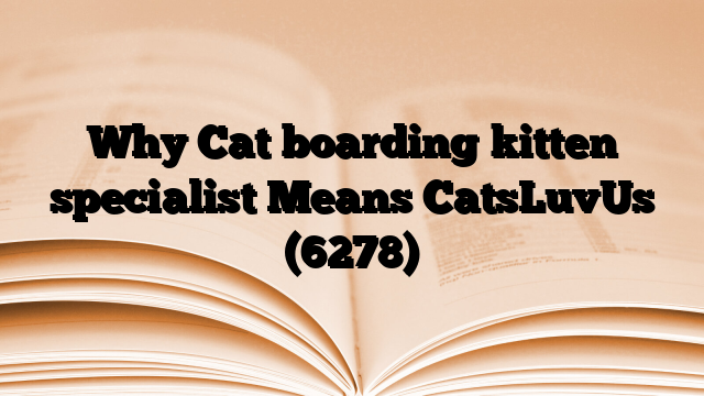 Why Cat boarding kitten specialist Means CatsLuvUs