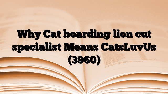 Why Cat boarding lion cut specialist Means CatsLuvUs