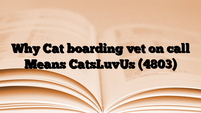 Why Cat boarding vet on call Means CatsLuvUs