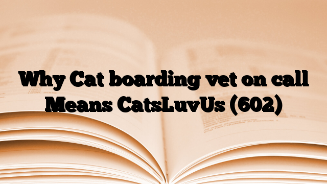 Why Cat boarding vet on call Means CatsLuvUs