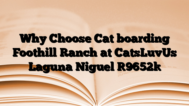 Why Choose Cat boarding Foothill Ranch at CatsLuvUs Laguna Niguel