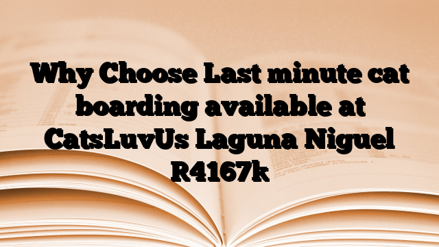 Why Choose Last minute cat boarding available at CatsLuvUs Laguna Niguel