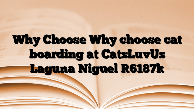 Why Choose Why choose cat boarding at CatsLuvUs Laguna Niguel