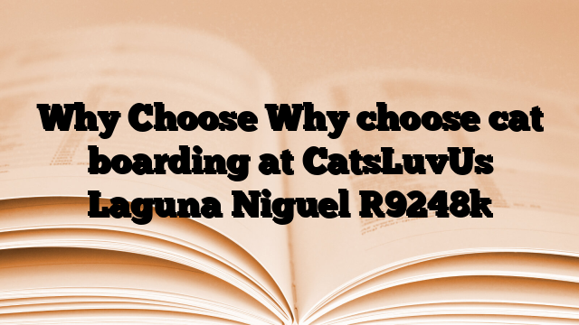 Why Choose Why choose cat boarding at CatsLuvUs Laguna Niguel