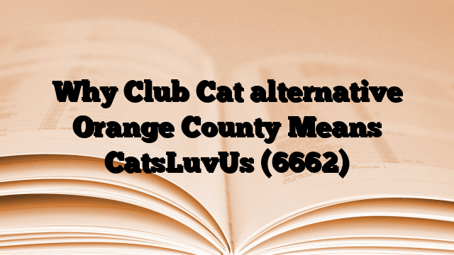 Why Club Cat alternative Orange County Means CatsLuvUs