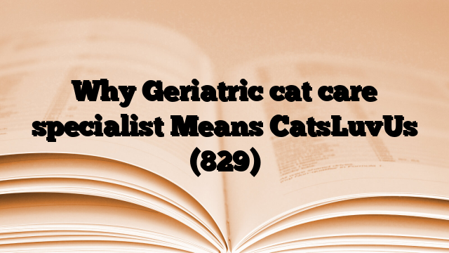 Why Geriatric cat care specialist Means CatsLuvUs