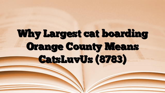 Why Largest cat boarding Orange County Means CatsLuvUs