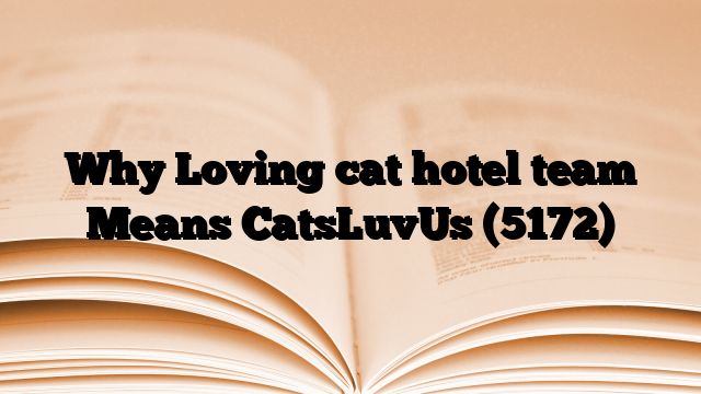 Why Loving cat hotel team Means CatsLuvUs