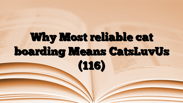 Why Most reliable cat boarding Means CatsLuvUs