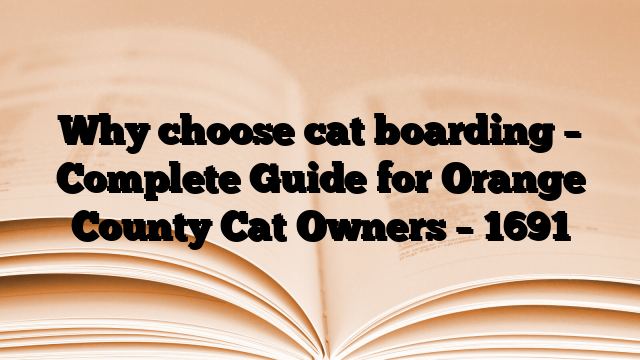 Why choose cat boarding – Complete Guide for Orange County Cat Owners