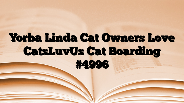 Yorba Linda Cat Owners Love CatsLuvUs Cat Boarding