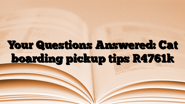 Your Questions Answered: Cat boarding pickup tips