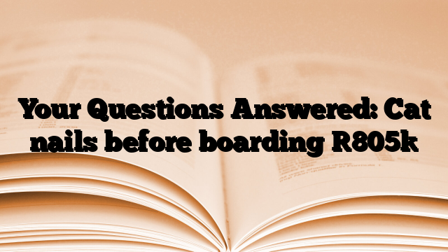 Your Questions Answered: Cat nails before boarding