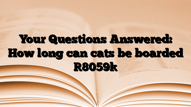 Your Questions Answered: How long can cats be boarded