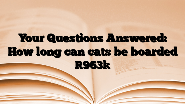 Your Questions Answered: How long can cats be boarded