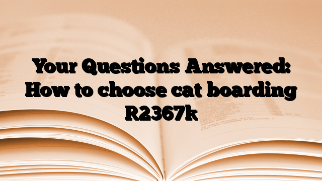 Your Questions Answered: How to choose cat boarding