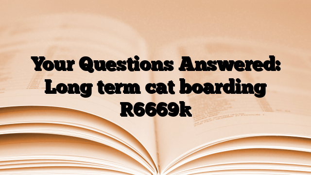 Your Questions Answered: Long term cat boarding