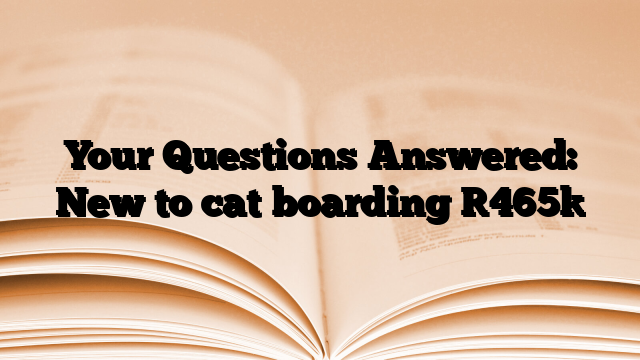 Your Questions Answered: New to cat boarding