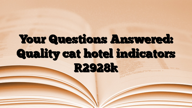 Your Questions Answered: Quality cat hotel indicators