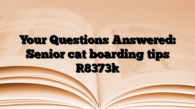 Your Questions Answered: Senior cat boarding tips