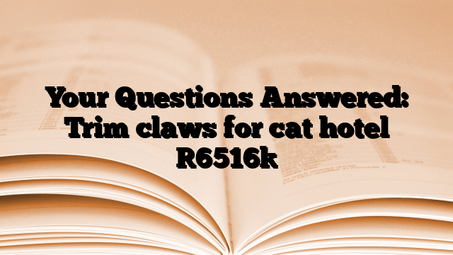 Your Questions Answered: Trim claws for cat hotel