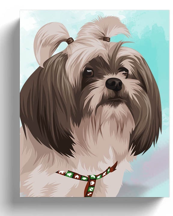 Lovely Pawtraits Family with Paws Have a Custom Dog