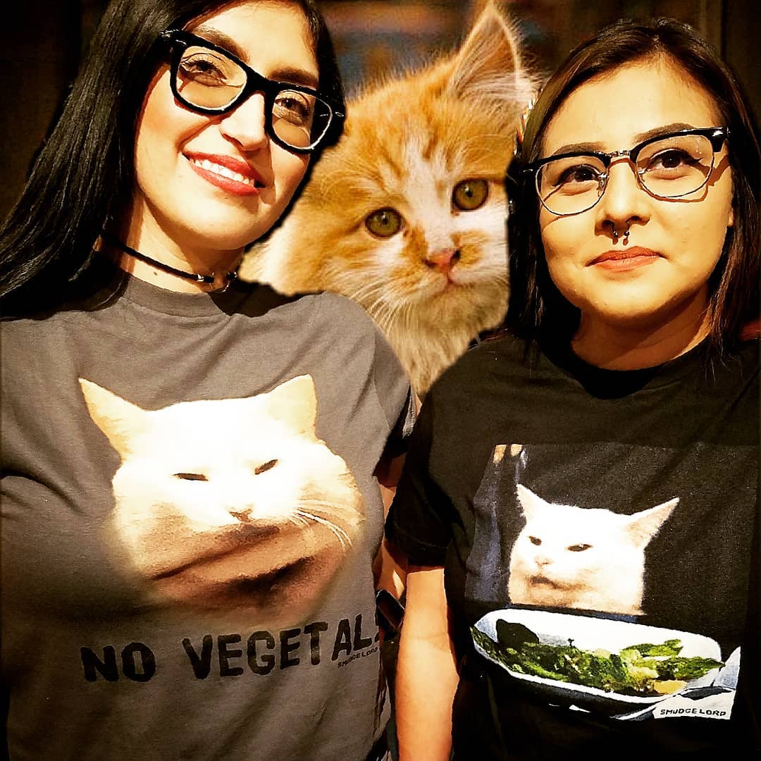 Cat Meme shirts!! Modeled by our extremely own @anamagentacruz and