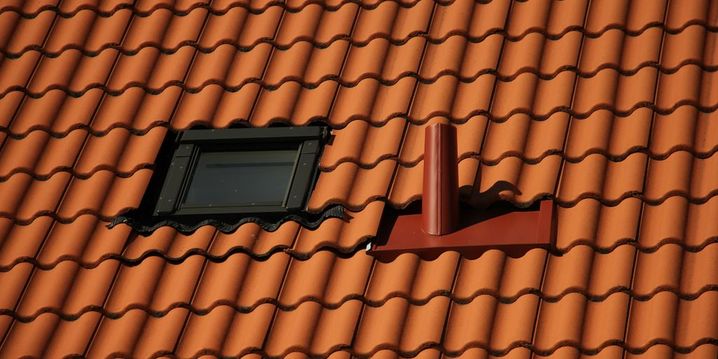 black rectangular device on brown roof