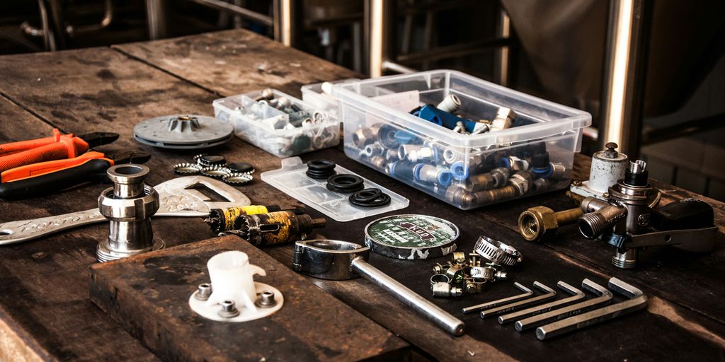 flat lay photography of assorted-color mechanical tool set