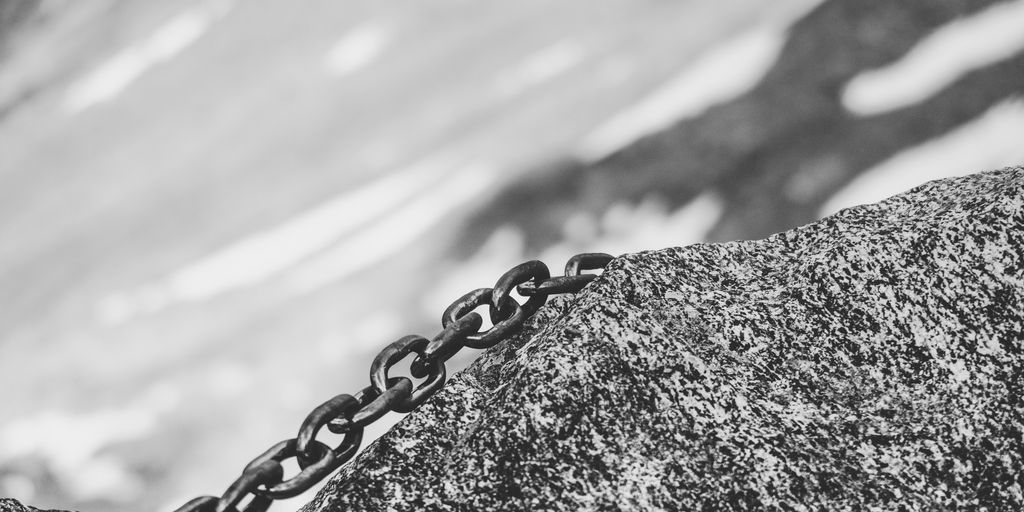 chain on rock