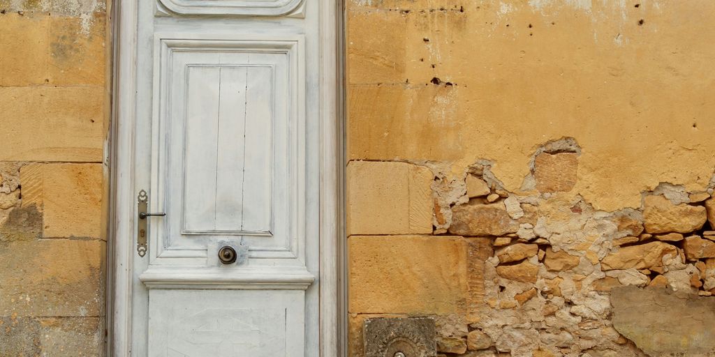 closed white wooden door