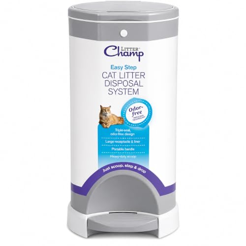 Litter Champ Cat Litter Disposal System, Hands-Free Pedal Trash Can