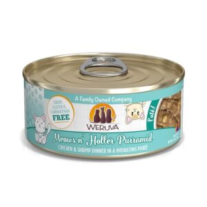 Weruva Classic Cat Paté, Meows n’ Holler PurrAmid Chicken & Shrimp (5.5 oz, 8-count)