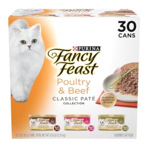 Purina Fancy Feast Classic Pâté Wet Cat Food Variety Pack (3 oz, 30-count)