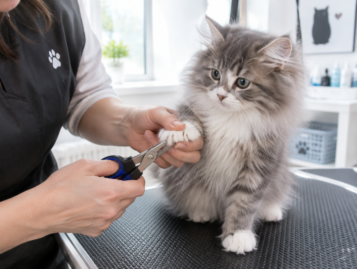 Long Hair Kitten Bath & Nail Trim