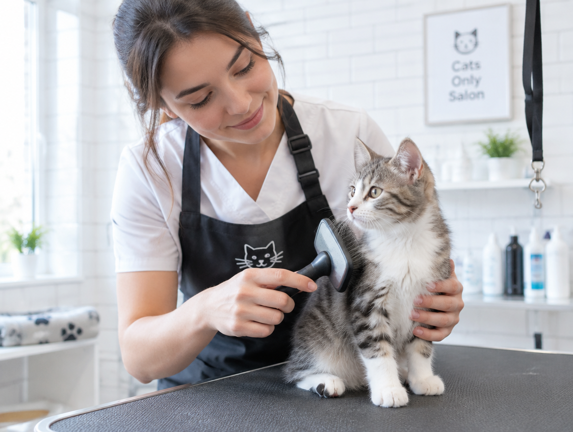 Short Hair Kitten Bath & Brush