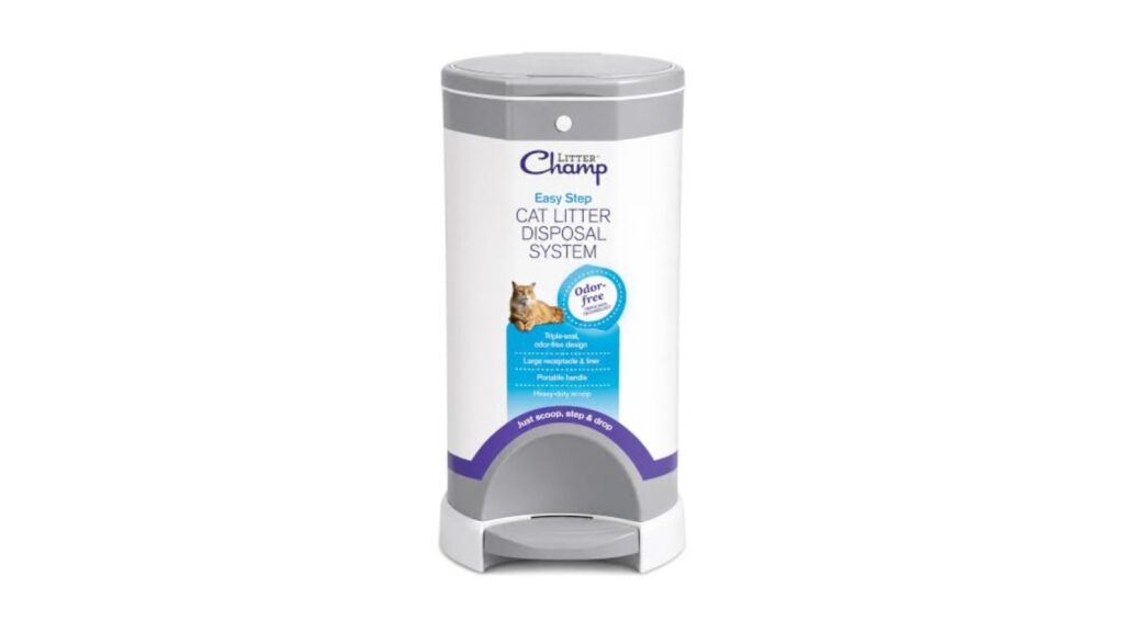 Litter Champ Cat Litter Disposal System, Hands-Free Pedal Trash Can