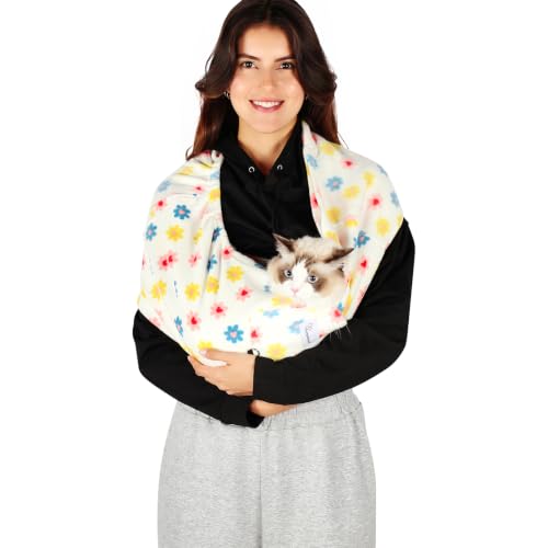 Yunpawpet Cat Sling Carrier, Hands-Free Pet Sling for Small Dogs & Cats