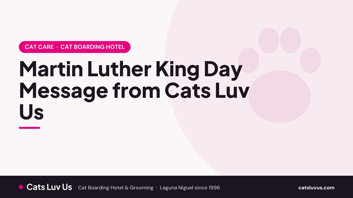 Martin Luther King Day Message from Cats Luv Us